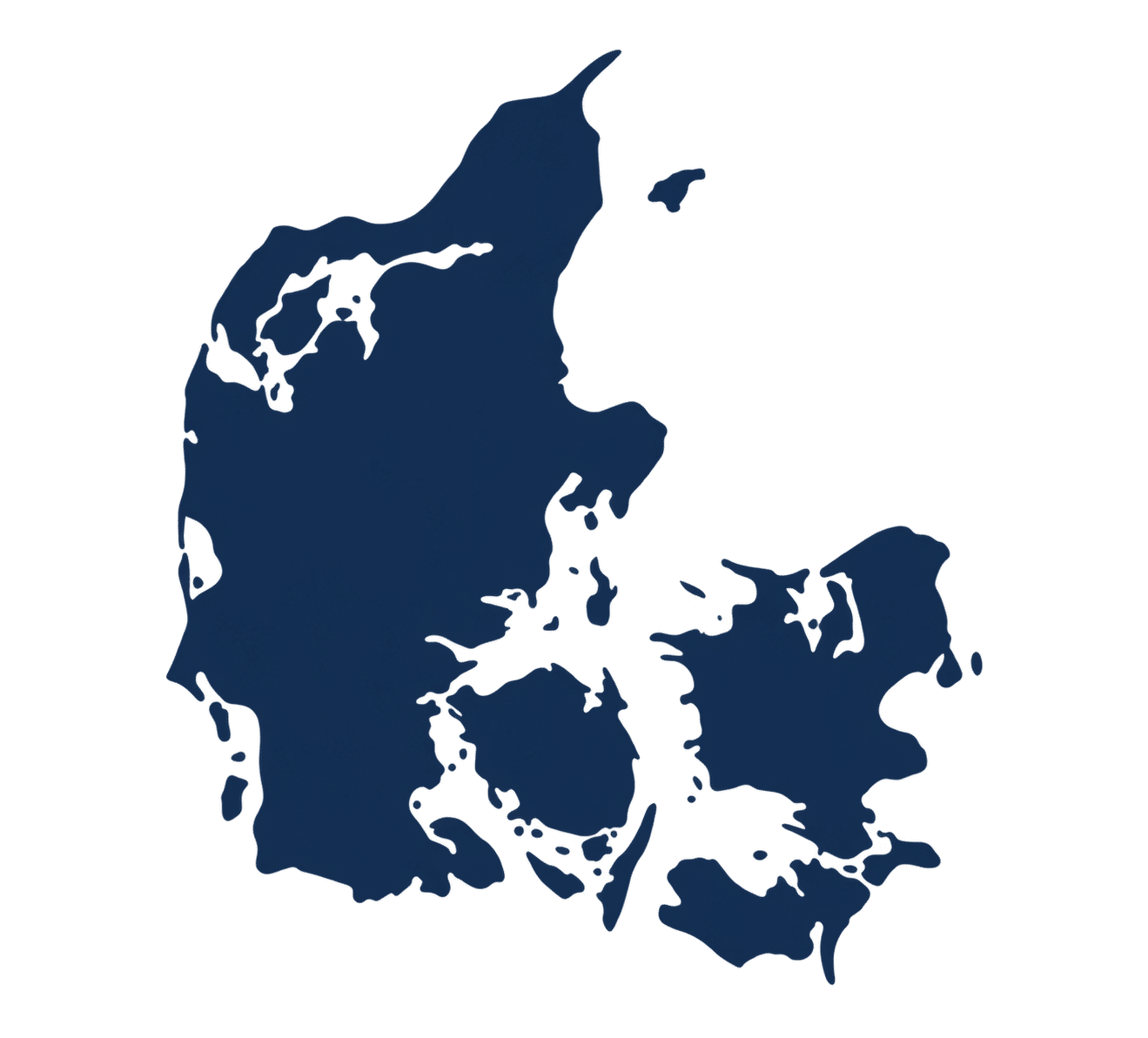Kort over Danmark med byer, hvor Hjernerystelsesfyssen har undervist
